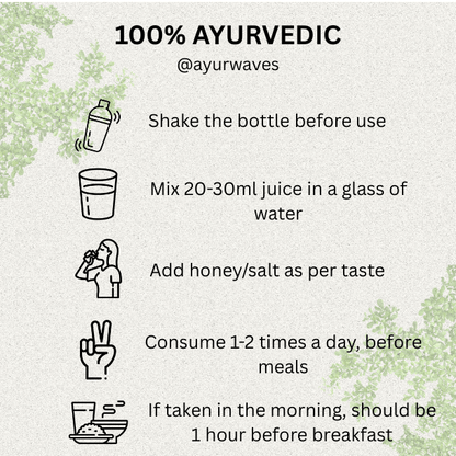 100% Ayurvedic instructions for Cold Pressed Amla Juice preparation and consumption.
